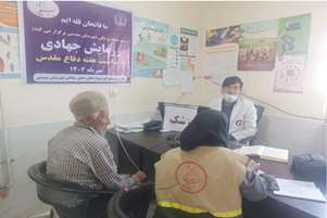 با همکاری کانون بسیج جامعه پزشکی شهرستان ممسنی درمانگاه جهادی سلامت محور در روستای گوراسپید به مناسبت هفته دفاع مقدس برگزار گردید